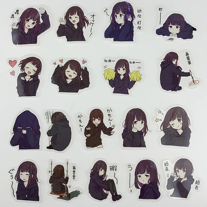 Забавные бумажные наклейки Menhera-chan для домашнего использования