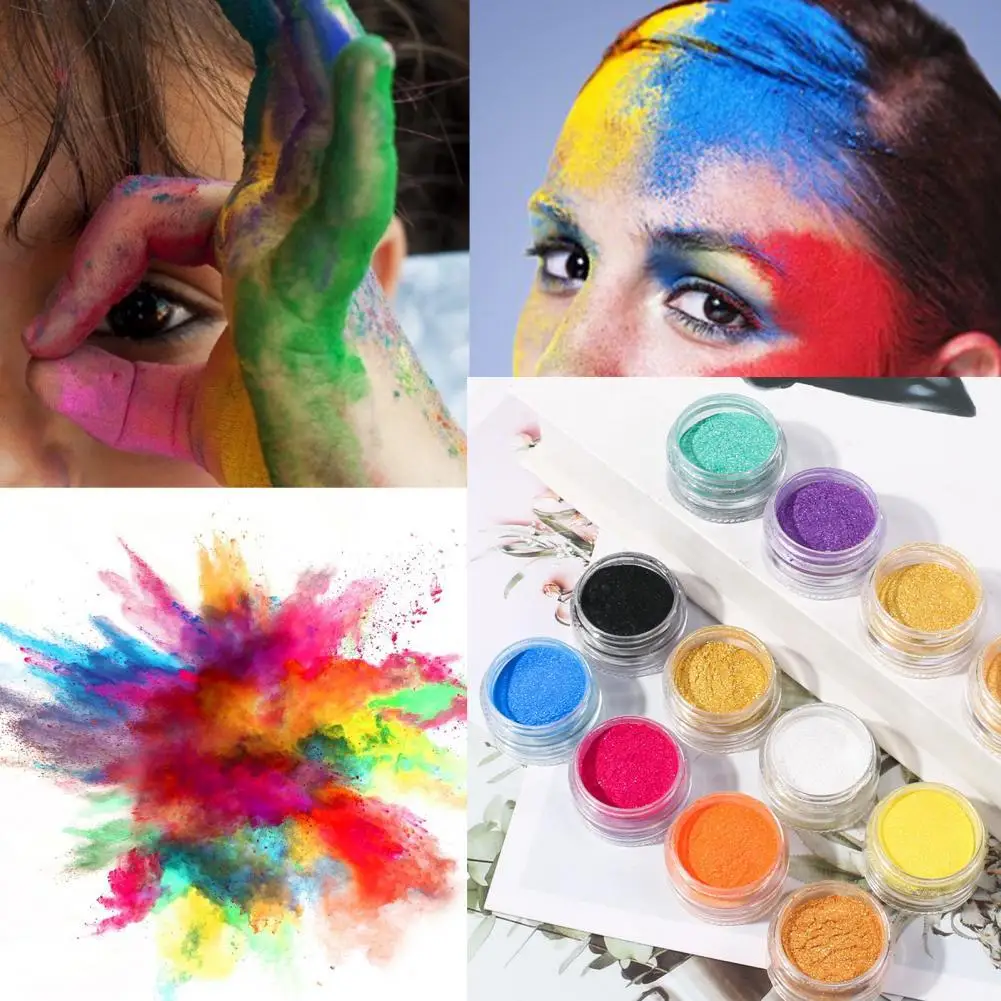 

50% Hot Sale 12Boxes Manicure Fluorescent Decoration Delicate High Color Rendering Nail Art Makeup Fluorescent Powder for Girl