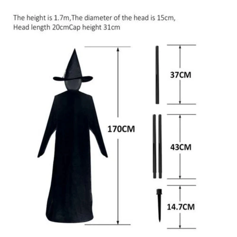 Light-Up Witches with Stakes Halloween Decorations Outdoor Holding Hands Screaming Sound Activated Sensor Decor Dropship | Дом и сад