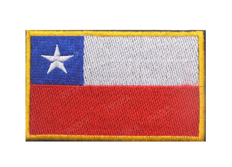Chile Flag Америка Флаги стран Мексика пуерто-Рико Аргентина Соединенные Штаты, Канада Бразилия El Salvador вышитые нашивки значки оптом - Цвет: Chile Flag