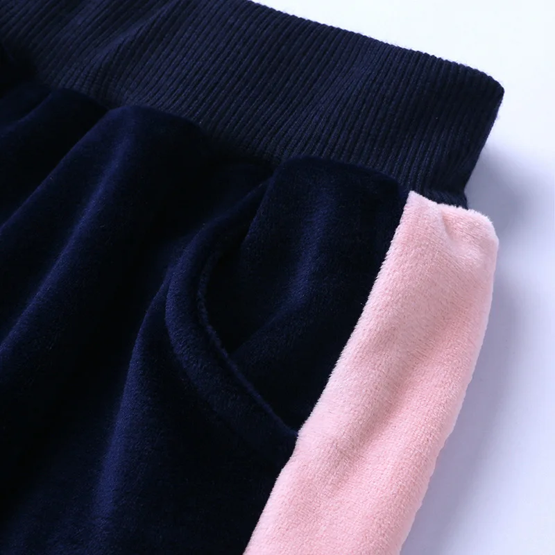 Детская одежда осень-зима Модный свитшот для маленьких девочек + бархатные брюки