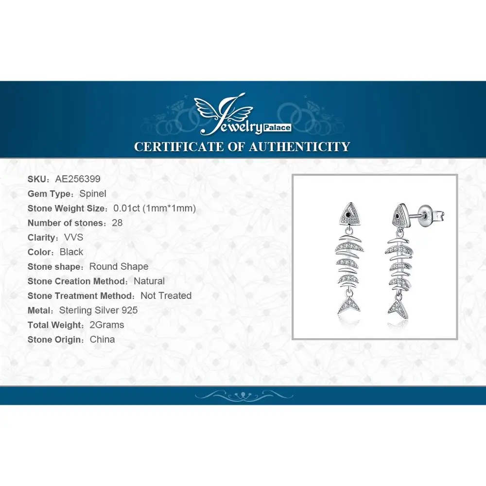 

JewelryPalace Unique Lucky Fishbone Cubic Zirconia Drop Earrings 925 Sterling Silver Earrings Fashion Jewelry Making