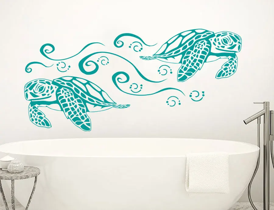 

Wall Decals Sea Turtles Animals Fauna Turtle Vinyl Decal Sticker Home Decor Design Bathroom Living Room Decoration DIY E815