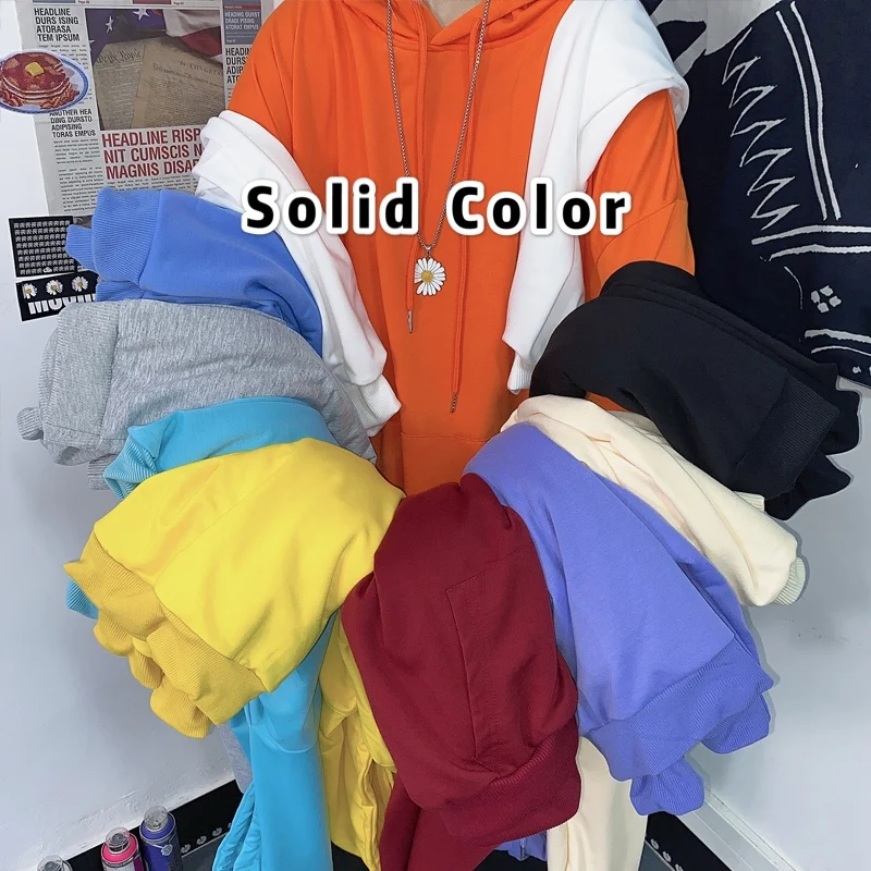 

Свитер 2021 Новинка женский свободный корейский стиль на весну и осень с капюшоном в стиле бойфренд очень популярный Однотонный свитер с круг...