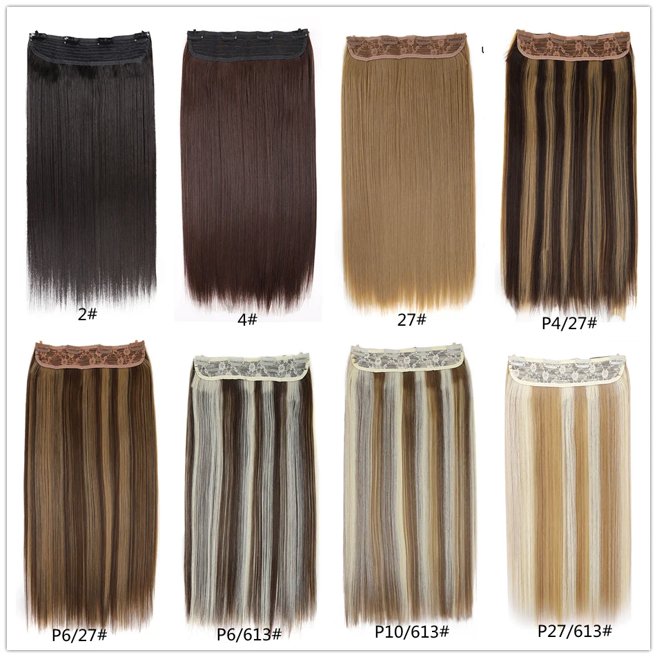 Синтетические накладные волосы на застежке follow me прически Silky Straight цельный 4