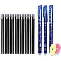 25pcsset erasable gel pen refills rod 0 5mm washable handle magic erasable pen for school pen writing tools kawaii stationery