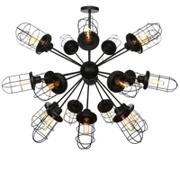 vintage pendant lamp black iron american dinning room lights indoor home decore e27 multiple lamp holder hanging lights