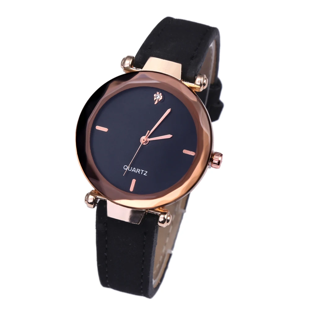 

Fashion Rhinestone Faux Leather Band Women Casual Round Quartz Wrist Watch Gift New Ladies Dress Watches Gift Luxury