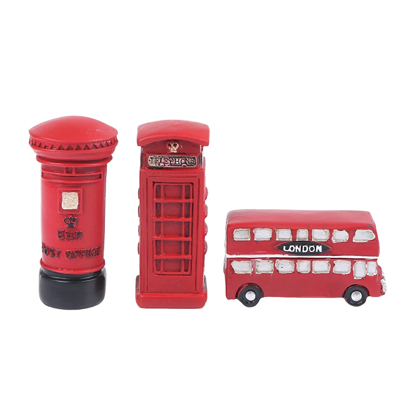 Британский двухэтажный автобус ретро телефонная будка почтовая Миниатюрная