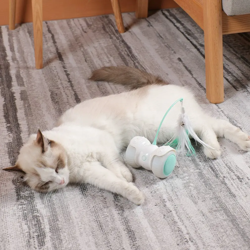 

Electric Cat Toy Manual Automatic Remote Control Intelligent Balance Cat Car Led Night Glow Feather Cat Remote Control Car