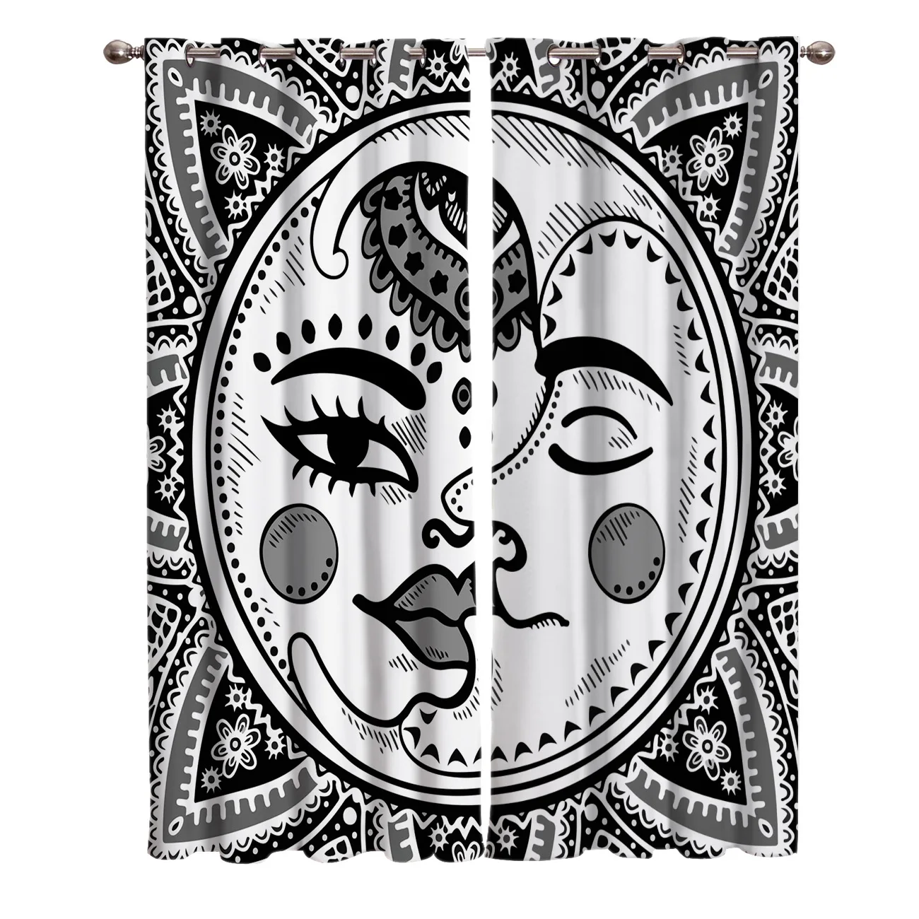 Абстрактное искусство Луна целуи солнце оконные шторы живописные для гостиной