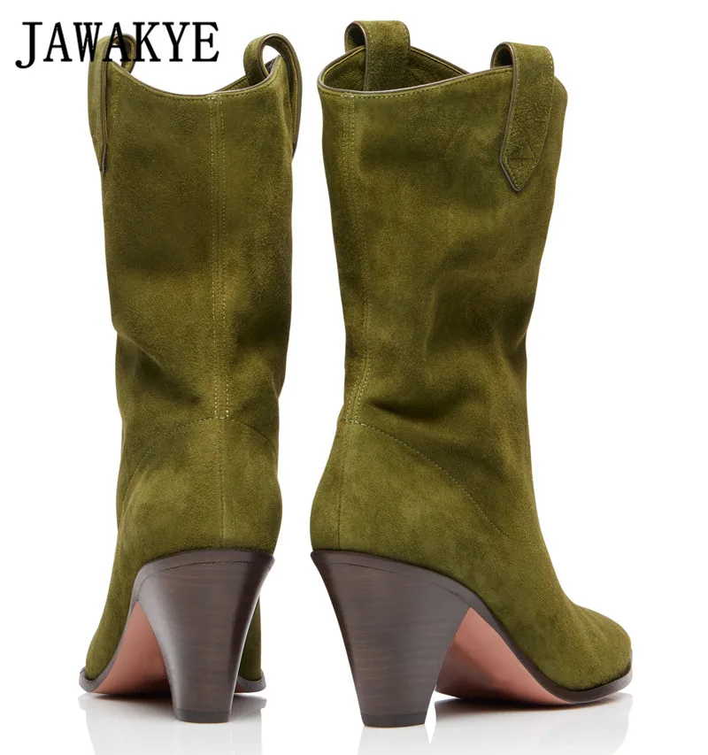 Новинка черные ботильоны из натуральной замши с острым носком женские ботинки на