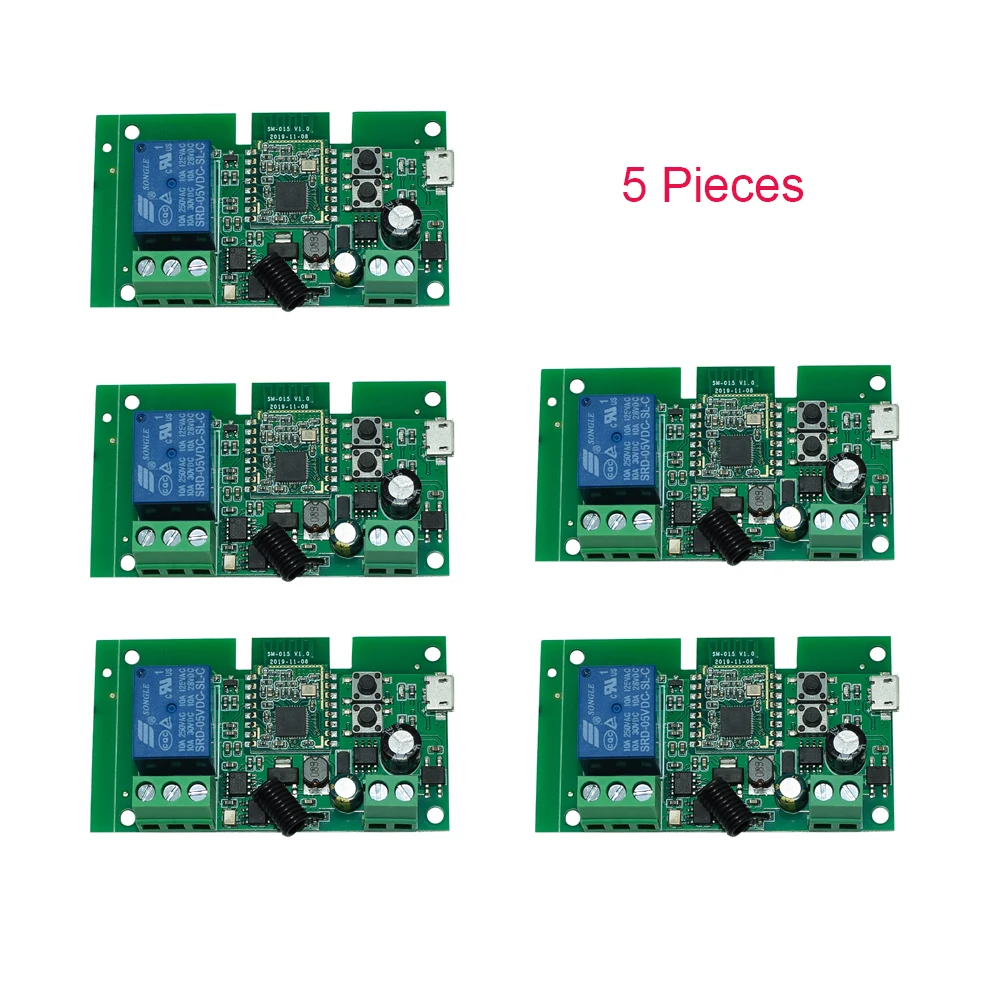 

5X Zigbee 3.0 WIFI Relay Switch Module 1CH SmartThings Hubitat APP Remote Control support google home alexa eWelink Tuya RF 433