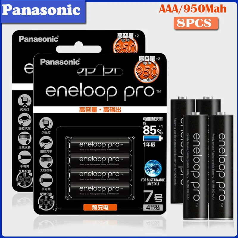 8 шт. оригинальный аккумулятор Panasonic 1 2 V AAA 950mAh Ni MH для камеры фонарик игрушка