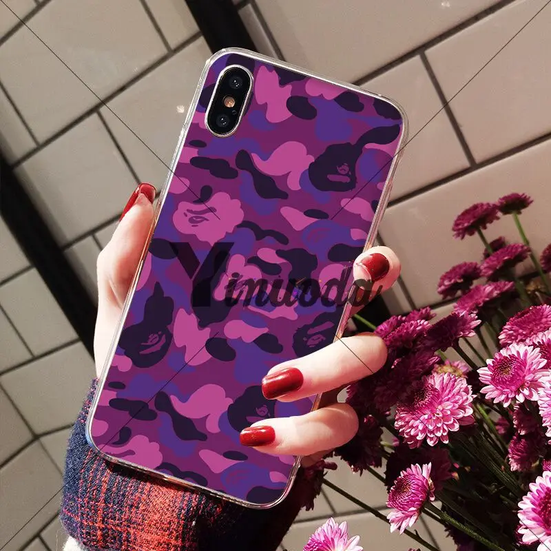 Yinuoda модный трендовый камуфляжный чехол для телефона Apple iPhone 8 7 6 6S Plus X XS MAX 5 5S SE XR