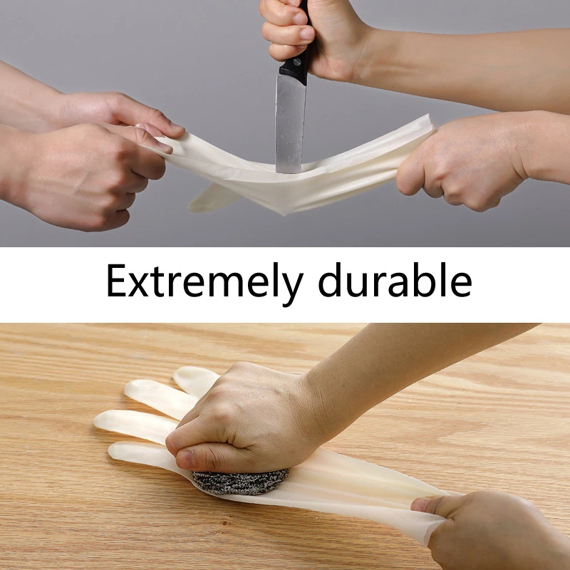 Белые Водонепроницаемые пластиковые чистящие перчатки для белья Нескользящие