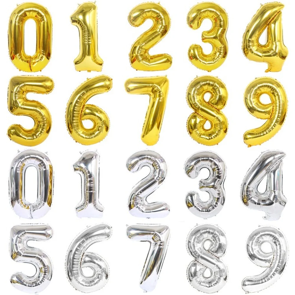 

40 Inch Large Numbers Balloons Birthday Party Supplies Decoration Wedding Accessories Decoration Aluminum Film Balloon Wholesale
