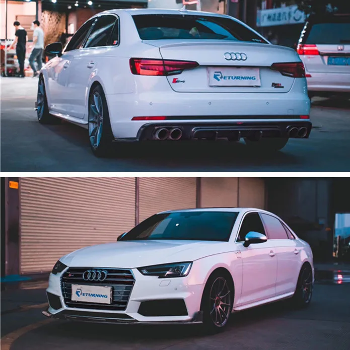 

2021 Fit For A4 Audi Carbon Fiber Lip S4 B9 Modified Cmst Front Shovel Rear Spoiler Surround Appearance Kit