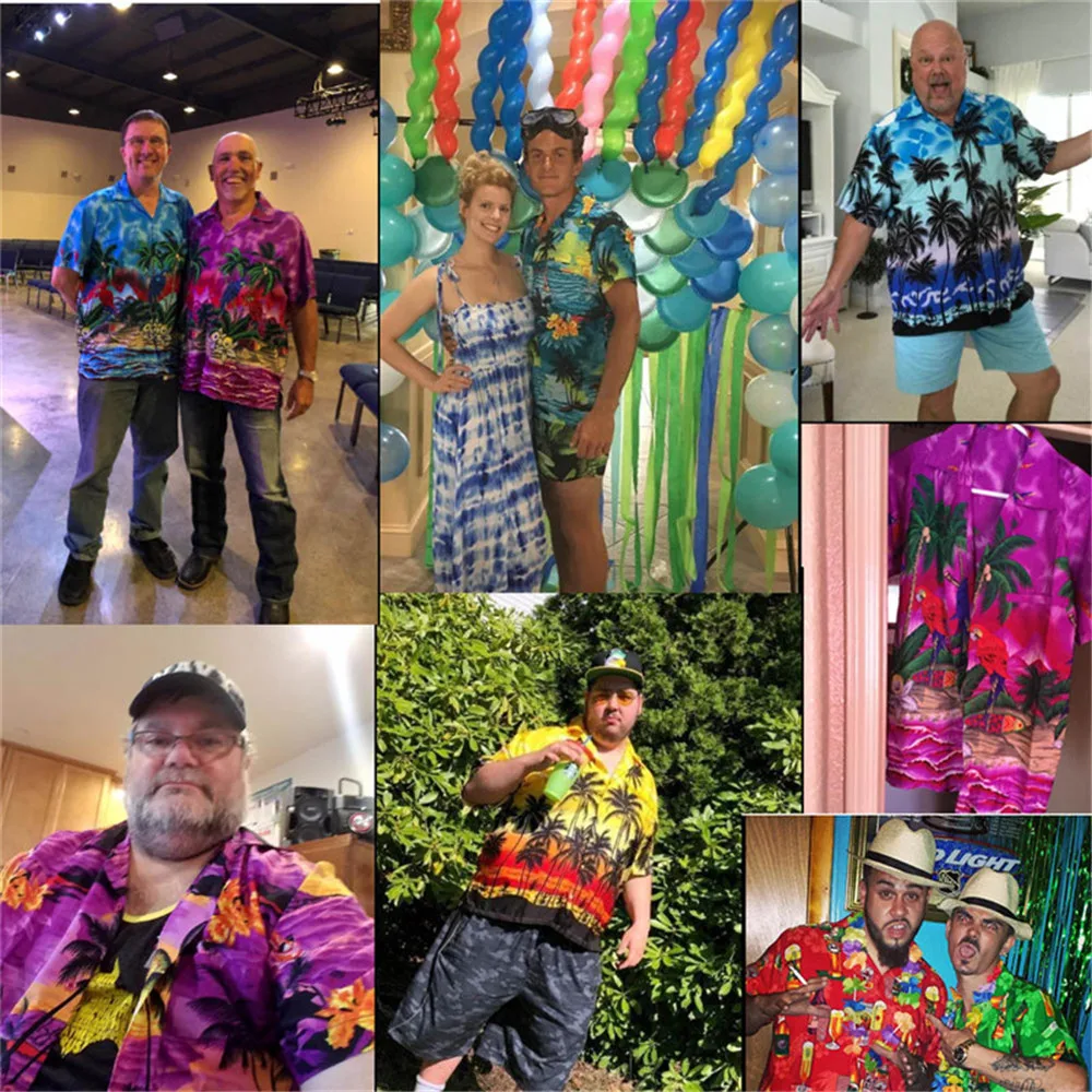 

FORUDESIGNS Mens Summer Beach Hawaiian Shirt Galaxy Space Pattern Print Button-Down Collor Male Clothes Soft Holiday Tops