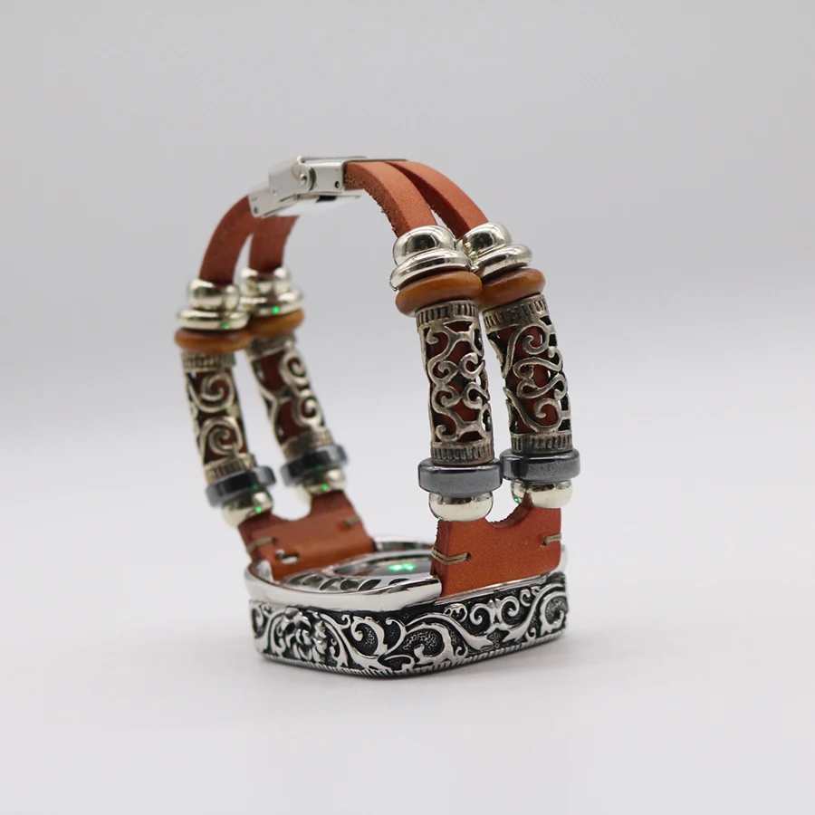 Резной металлический чехол с ремешком для часов Apple Watch Band Series 5 4 ретро-чехол iWatch