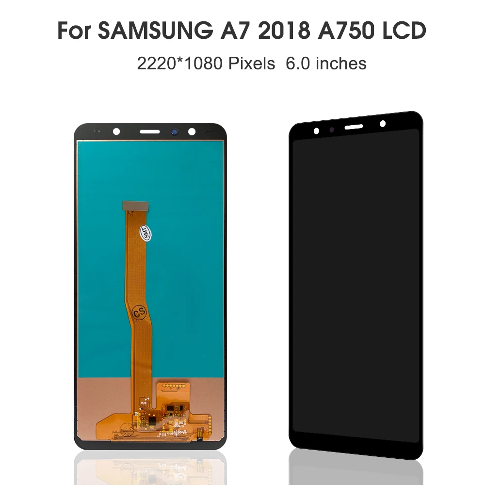 100% протестированный ЖК дисплей A750 для Samsung Galaxy A7 2018 SM A750F A750FN A750G с сенсорным