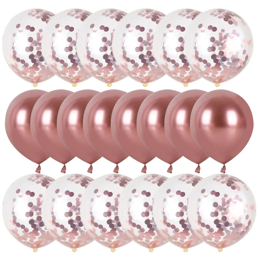 

20Pcs Rose Gold Balloon Set Confetti Metallic Balloons Birthday Party Anniversary Globals Wedding Decoration Baby Shower Balloon