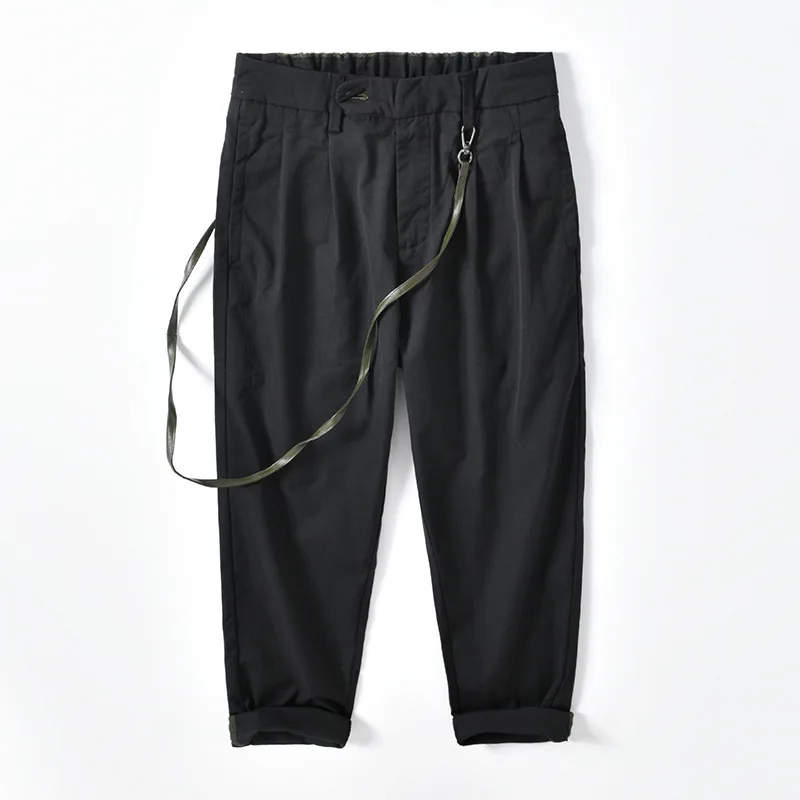 

Summer Trendy Men Sport Trousers Korean Style High Quality Breathable Thin Linen Ankle Length Harem Pants Casual Loose Wear Male