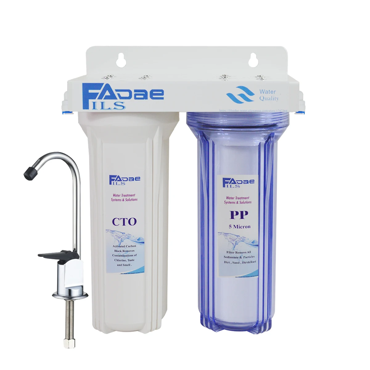 Two Stage Household Water Filtration S25ystem include filters - PP Sedimment and CTO Carbon Block Filter