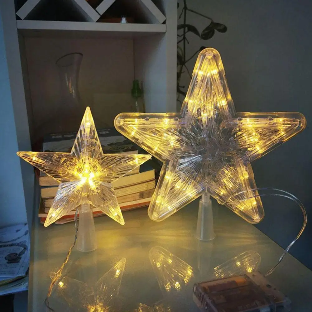 

Новогоднее украшение, гирлянда на рождественскую елку с пятиконечными звездами, сказочное украшение, гирлянда для дома, рождественское све...