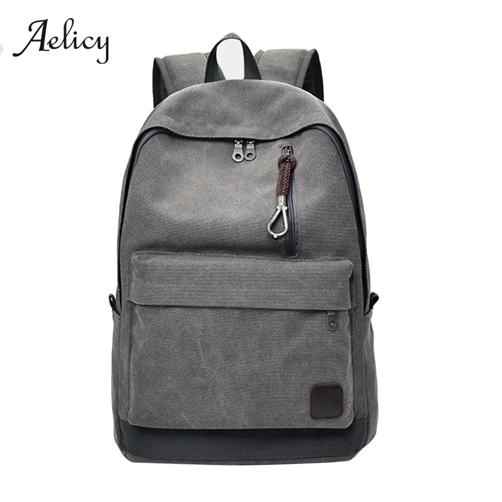 Aelicy, винтажные мужские и женские холщовые рюкзаки, школьные сумки для подростков, серый/черный/коричневый, мужской рюкзак для ноутбука, Mochila