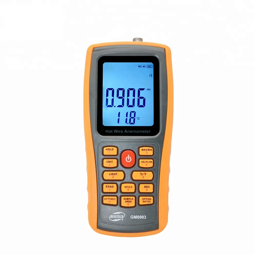 

GM8903 wind speed meter long proble hot wire anemometer with 350 groups data logging and PC software
