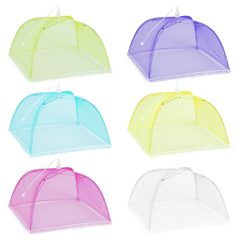 

17"x17" Up Nylon Mesh Screen Food Covers Large Up Mesh Screen Protect Food Cover Tent Dome Net Umbrella Picnic Food Protector