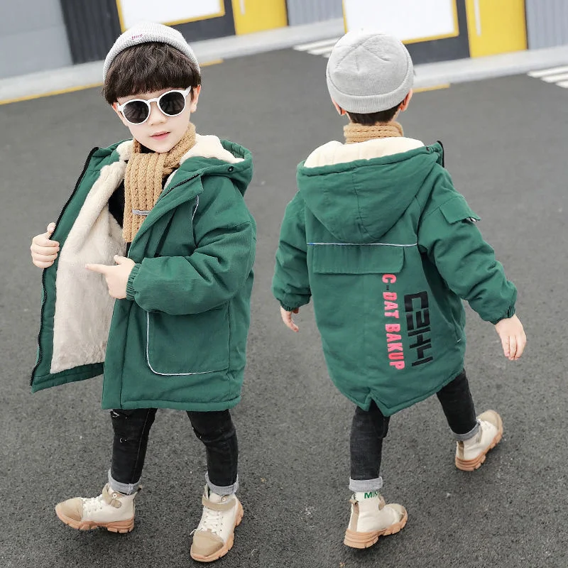 

2021 Autumn Winter New Girls Children Clothing Boys Long Jacket Faux Fur Coat Snowsuit Outerwear Kids Long Sleeve Hooded Coat