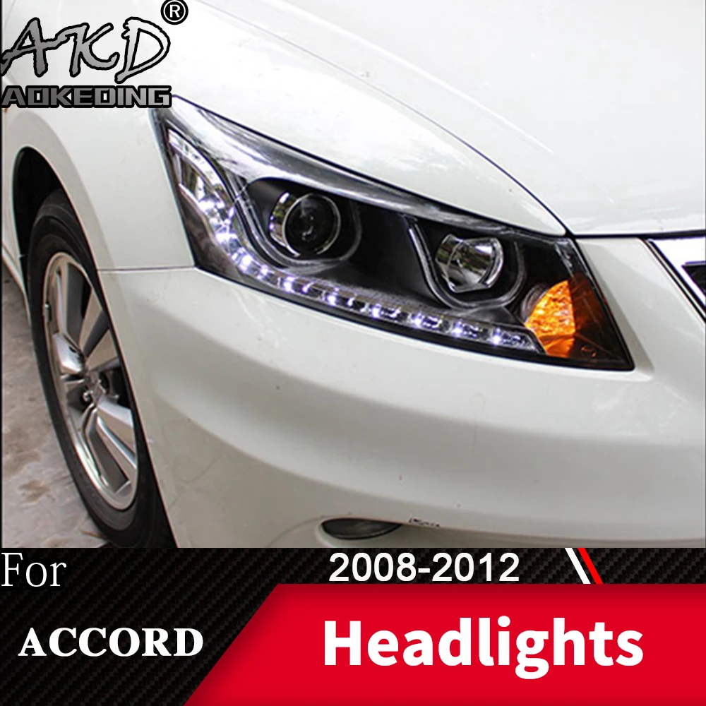 

Передняя фара для автомобиля Accord 2008-2012, передние фары s, противотуманные фары s, дневные ходосветильник огни DRL H7, светодиодная Биксеноновая л...