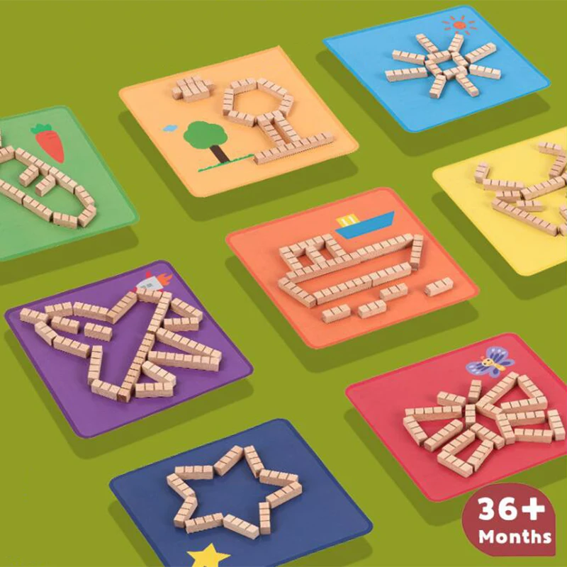 

Creative puzzle toy Montessori card shape matching puzzle logic thinking training board game children assembling educational toy