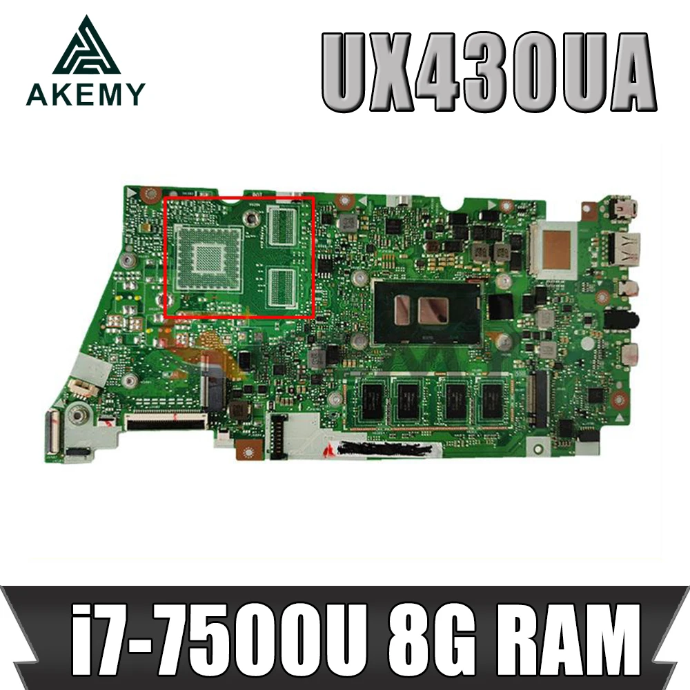 

UX430UA Motherboard For ASUS UX430U UX430UQ UX430UQR UX430UN UX430UAR Laptop Motherboard original i7-7500u 8GB 100% Test