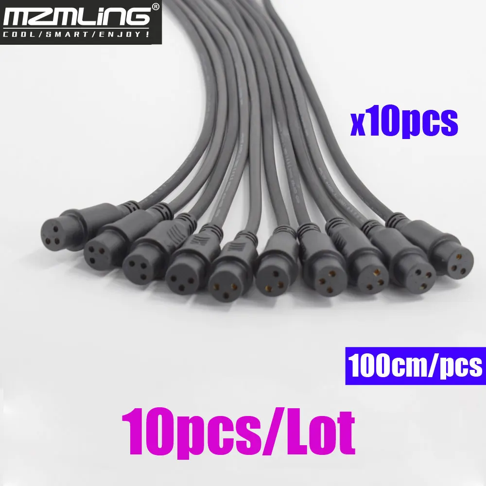 10 шт./лот 1 метр длиной 3-контактный сигнальный коннектор DMX-кабеля для профессиональных DJ / баров / вечеринок / шоу / сценического света LED-сценической машины.