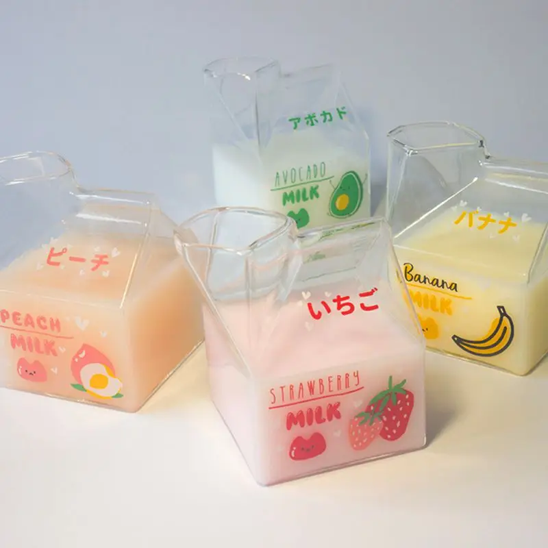 380 мл стакан для молока в картонной коробке креативный мини-кувшин стеклянная