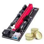 VER009S PCI-E Райзер-карта Ver 009S PCI Express PCIE 1X до 16X расширитель 5 цветов USB 3,0 кабель SATA на 6 контактов питания для видеокарты