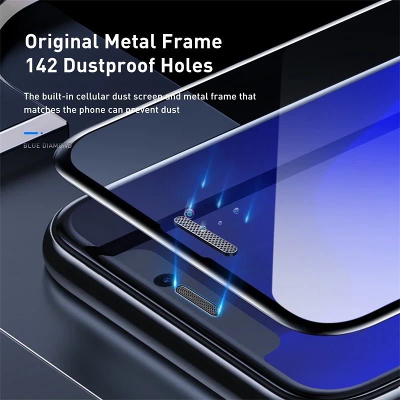 baseus full screen curved tempered film anti blue light glass screen protector cellular dust prevention for iphone 11xsmaxxr free global shipping