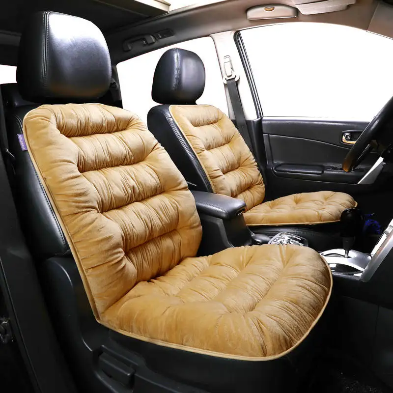 Beige Подушка для автомобильного сиденья осень и зима новая Толстая короткая плюшевая подушка Одноместный коврик для сиденья теплый чехол для сиденья - Название цвета: Beige