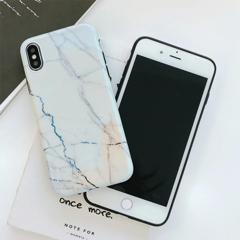 Роскошный Мраморный гранитный узор Мягкий защитный чехол из ТПУ для телефона iPhone