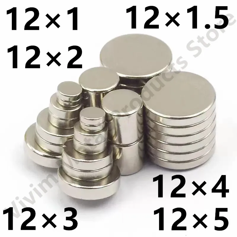 10 20 50 шт./лот 12x12x1,5 12x2 12x3 12x4 12x5 мм магнит горячий маленький круглый магнит сильный магнит редкоземельный неодимовый магнит