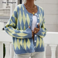 long sleeve slim tops elegant winter female cardigan autumn coats jacket knitted button clothes 2021women warm shirt blouse
