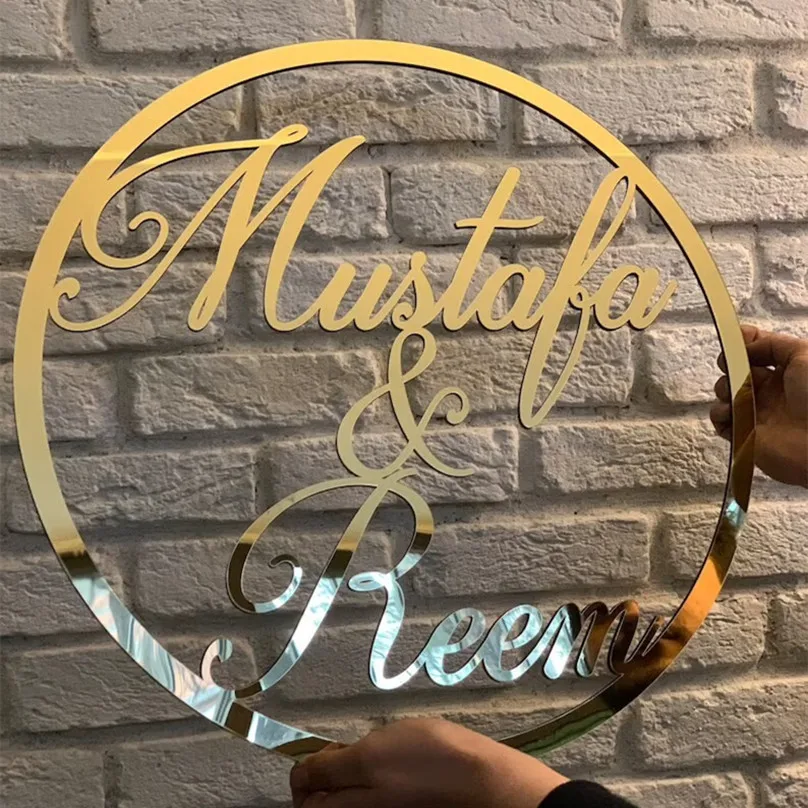 Round Acrylic Laser Cut Name Sign Custom Wedding Signs Baby Shower Baptism Birthday Party Props Background Decor | Дом и сад