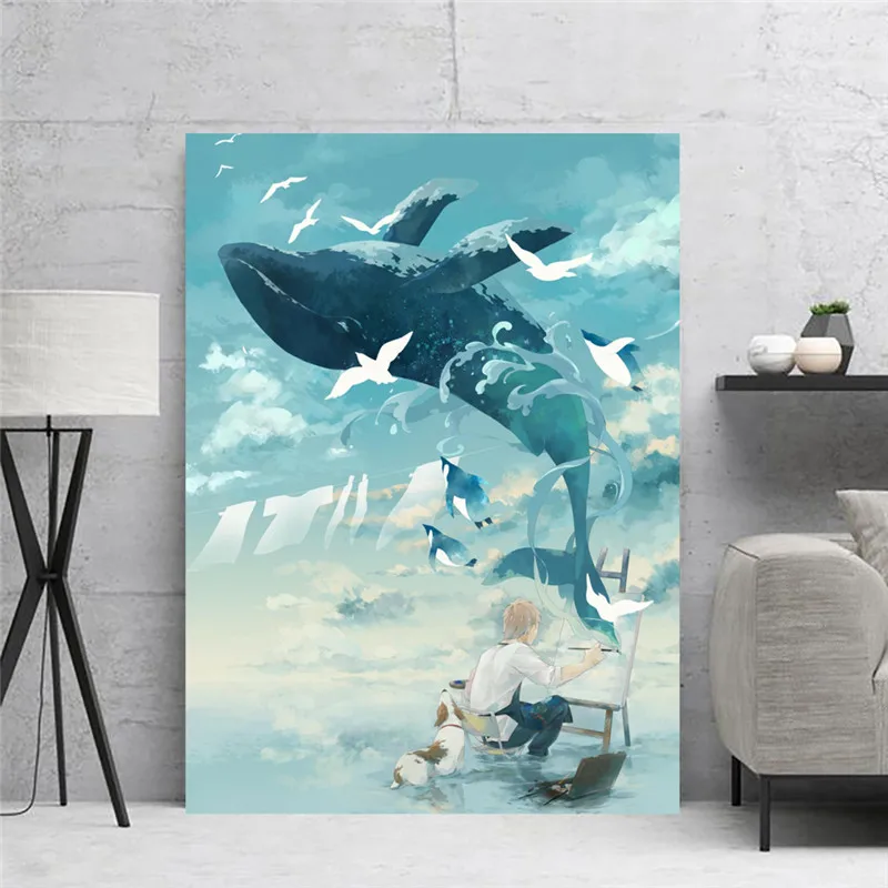 

Wall Art Poster Whale Canvas Painting Animal Print Poster Decorative Canvas Prints Pictures For Wall Abstract Painting Posters
