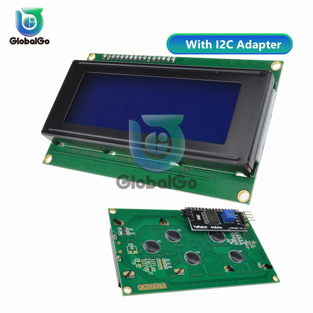 ЖК 2004 2004 20x4 2004A синий/зеленый ЖК-дисплей HD44780 символ IIC/I2C SPI интерфейс адаптер модуль для arduino 3,3 V 5V - Цвет: With I2C adapter