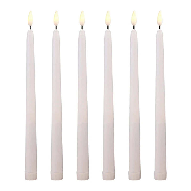 

Большая сделка, 6 упаковок светодиодных конических свечей для ужина, беспламенные конические настольные настройки на батарейках для свадеб...