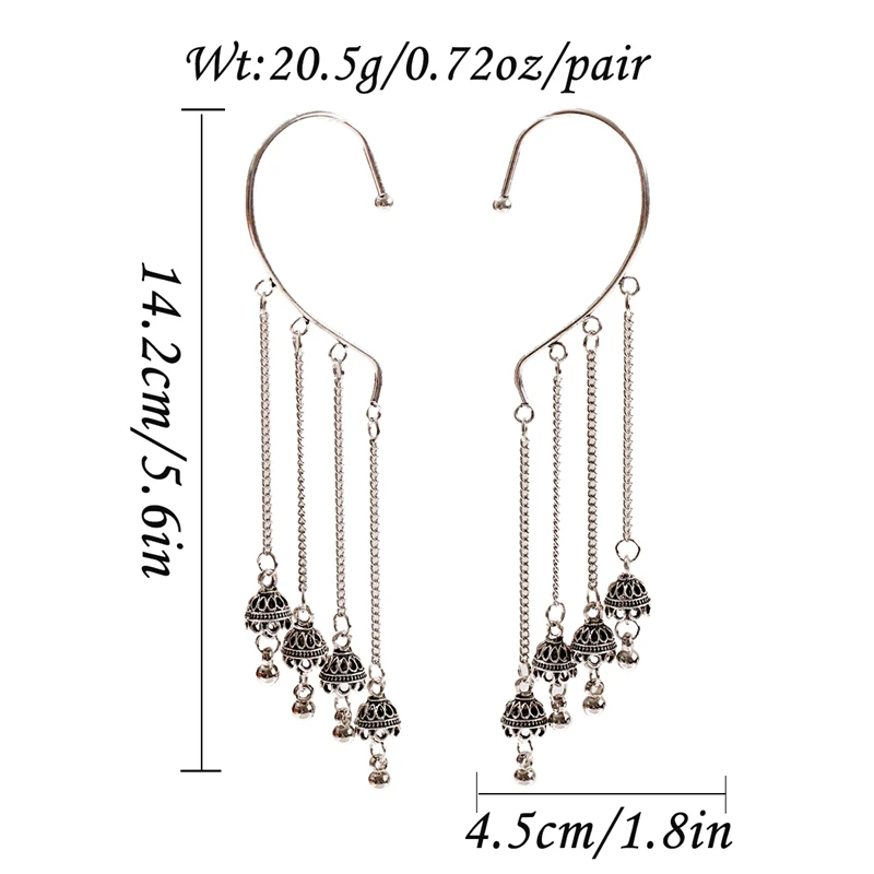 

Ethnic Long Chain Alloy Bells Dangle Jhumka Earrings 2020 Gyspy Women Earring Fashion Jewelry Exaggeration Pendientes