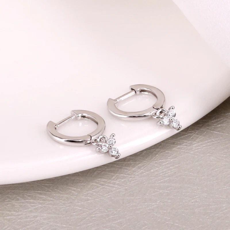 Женские круглые серьги-кольца ROXI из серебра 925 пробы с фианитами модные ювелирные